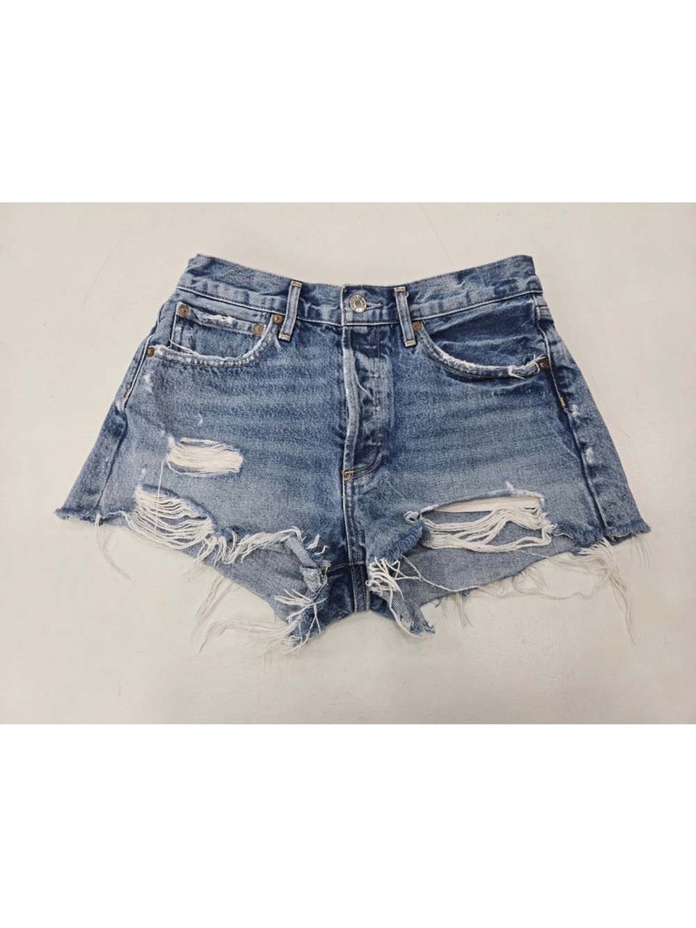 Agolde Parker Vintage Cutoff Denim Shorts Size 25 in Clutch Distressed A026-1371
